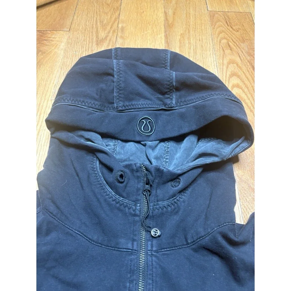 Lululemon Womens Scuba Hoodie Sweatshirt Full Zip Long Sleeve Size 12 Black